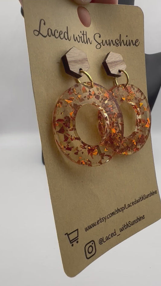 Golden Sparkle Circle Earrings