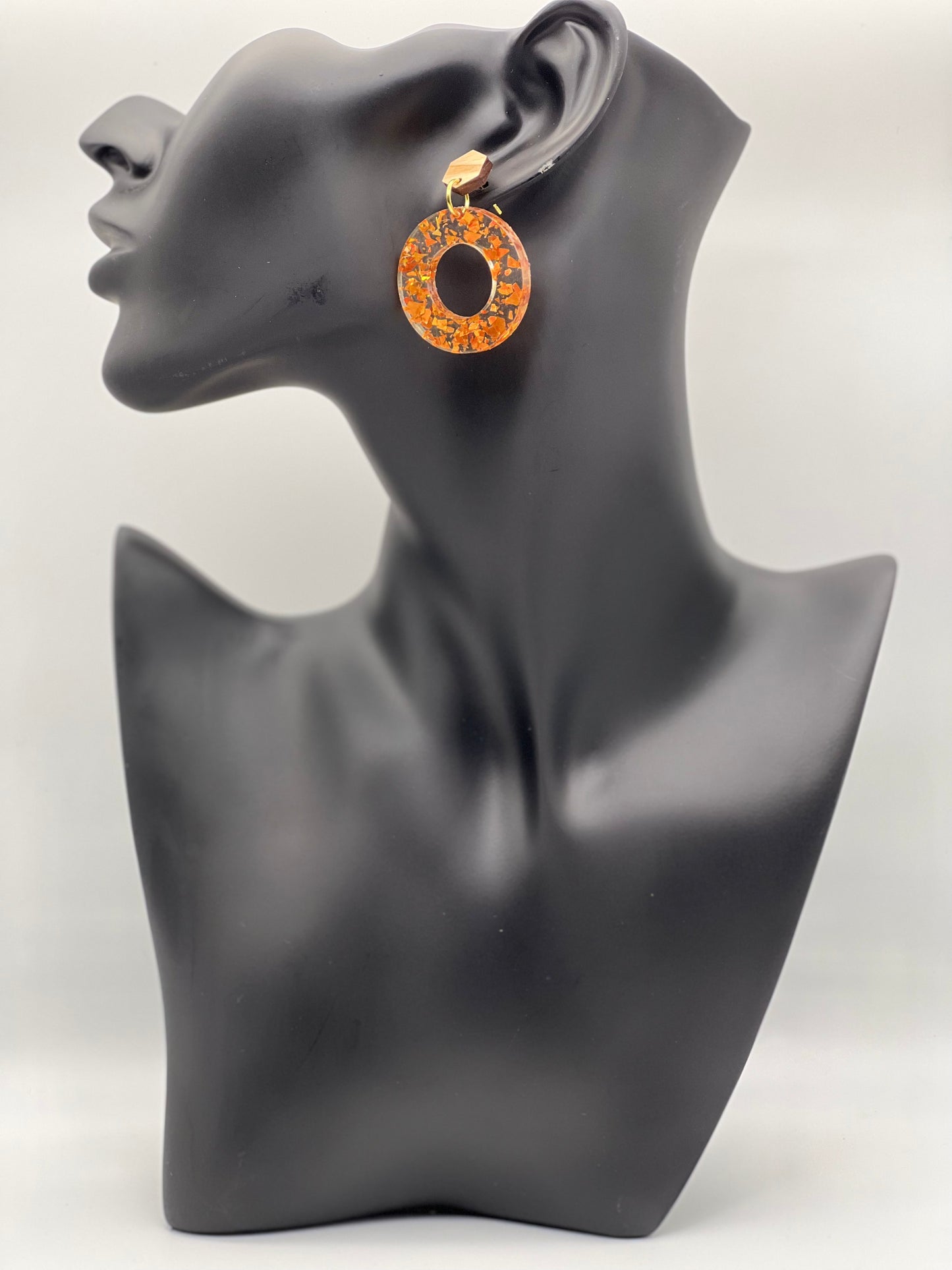 Golden Sparkle Circle Earrings