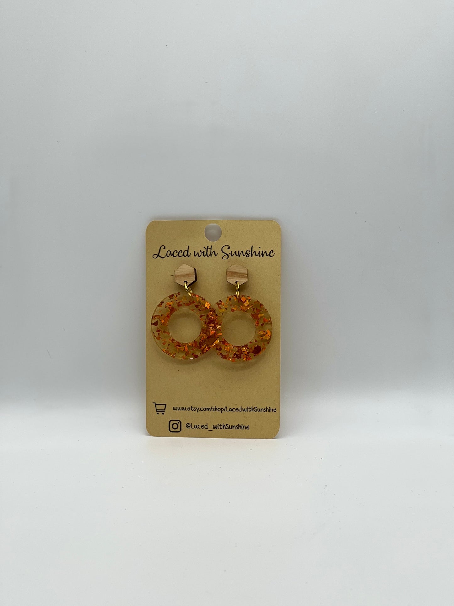 Golden Sparkle Circle Earrings